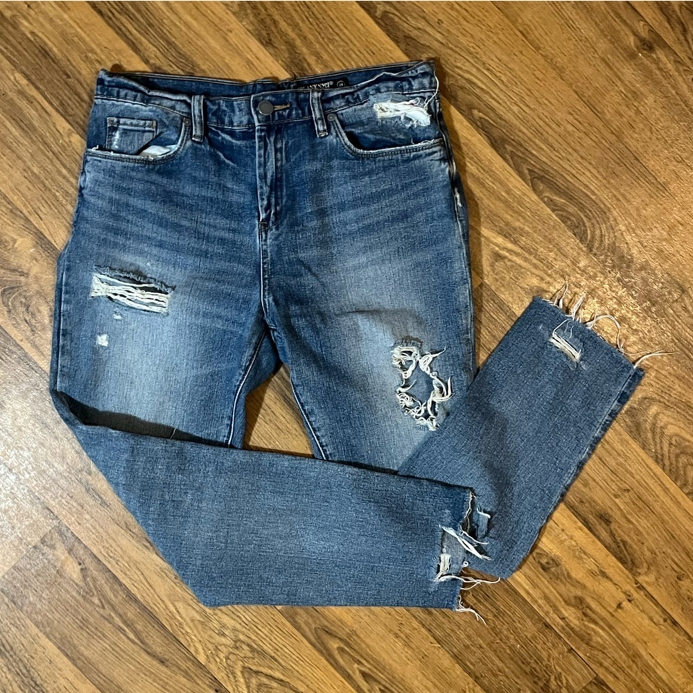 Blank NYC Distressed Straight Leg Jeans